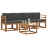 Ensemble de canapés d'extérieur 5 pcs Naturel et Anthracite 527215527215