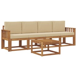 Ensemble de canapés d'extérieur 5 pcs Naturel et Beige 527216527216
