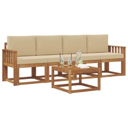 Ensemble de canapés d'extérieur 5 pcs Naturel et Beige 527216527216