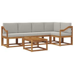 Ensemble de canapés d'extérieur 6 pcs Gris Naturel et Clair 527217527217