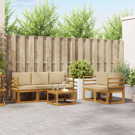 Ensemble de canapés d'extérieur 6 pcs Naturel et Beige 527219527219