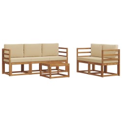 Ensemble de canapés d'extérieur 6 pcs Naturel et Beige 527219527219