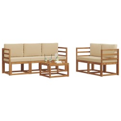 Ensemble de canapés d'extérieur 6 pcs Naturel et Beige 527219527219