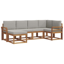 Ensemble de canapés d'extérieur 6 pcs Gris Naturel et Clair 527233527233