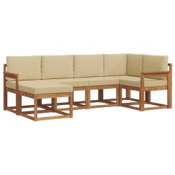 Ensemble de canapés d'extérieur 6 pcs Naturel et Beige 527236527236