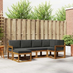 Ensemble de canapés d'extérieur 6 pcs Naturel et Anthracite 527237527237