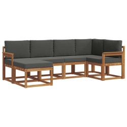 Ensemble de canapés d'extérieur 6 pcs Naturel et Anthracite 527237527237