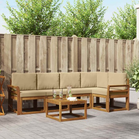 Ensemble de canapés d'extérieur 6 pcs Naturel et Beige 527241527241