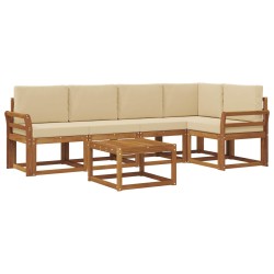 Ensemble de canapés d'extérieur 6 pcs Naturel et Beige 527241527241