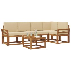 Ensemble de canapés d'extérieur 6 pcs Naturel et Beige 527241527241