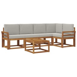 Ensemble de canapés d'extérieur 6 pcs Gris Naturel et Clair 527243527243