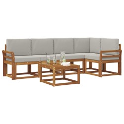 Ensemble de canapés d'extérieur 6 pcs Gris Naturel et Clair 527243527243