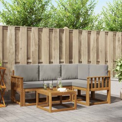 Ensemble de canapés d'extérieur 5 pcs Gris Naturel et Clair 527244527244