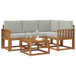 Ensemble de canapés d'extérieur 5 pcs Gris Naturel et Clair 527244527244