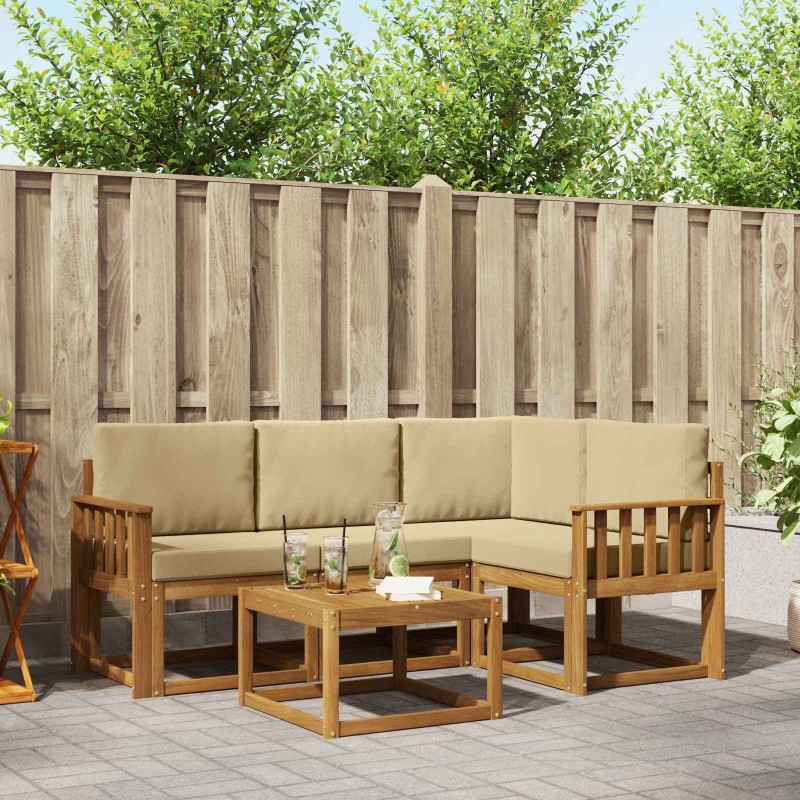 Ensemble de canapés d'extérieur 5 pcs Naturel et Beige 527245527245