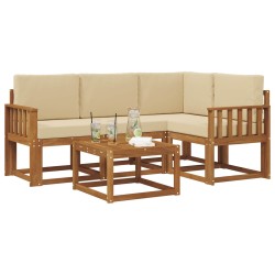 Ensemble de canapés d'extérieur 5 pcs Naturel et Beige 527245527245