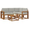 Ensemble de canapés d'extérieur 5 pcs Gris Naturel et Clair 527247527247