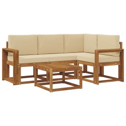 Ensemble de canapés d'extérieur 5 pcs Naturel et Beige 527250527250
