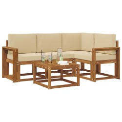 Ensemble de canapés d'extérieur 5 pcs Naturel et Beige 527250527250