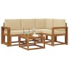 Ensemble de canapés d'extérieur 5 pcs Naturel et Beige 527250527250