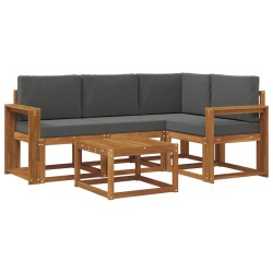 Ensemble de canapés d'extérieur 5 pcs Naturel et Anthracite 527251527251