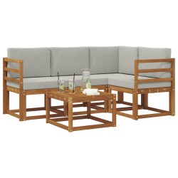 Ensemble de canapés d'extérieur 5 pcs Gris Naturel et Clair 527252527252