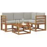 Ensemble de canapés d'extérieur 5 pcs Gris Naturel et Clair 527252527252