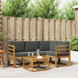 Ensemble de canapés d'extérieur 5 pcs Naturel et Anthracite 527253527253