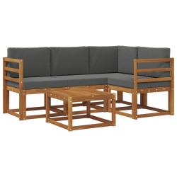 Ensemble de canapés d'extérieur 5 pcs Naturel et Anthracite 527253527253