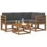 Ensemble de canapés d'extérieur 5 pcs Naturel et Anthracite 527253527253
