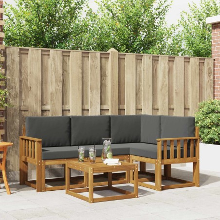 Ensemble de canapés d'extérieur 5 pcs Naturel et Anthracite 527256527256
