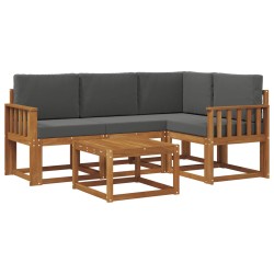 Ensemble de canapés d'extérieur 5 pcs Naturel et Anthracite 527256527256
