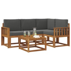 Ensemble de canapés d'extérieur 5 pcs Naturel et Anthracite 527256527256