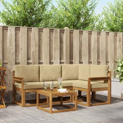 Ensemble de canapés d'extérieur 5 pcs Naturel et Beige 527258527258