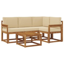 Ensemble de canapés d'extérieur 5 pcs Naturel et Beige 527258527258