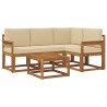 Ensemble de canapés d'extérieur 5 pcs Naturel et Beige 527258527258