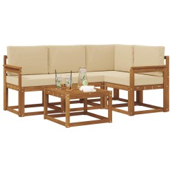 Ensemble de canapés d'extérieur 5 pcs Naturel et Beige 527258527258
