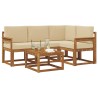 Ensemble de canapés d'extérieur 5 pcs Naturel et Beige 527258527258