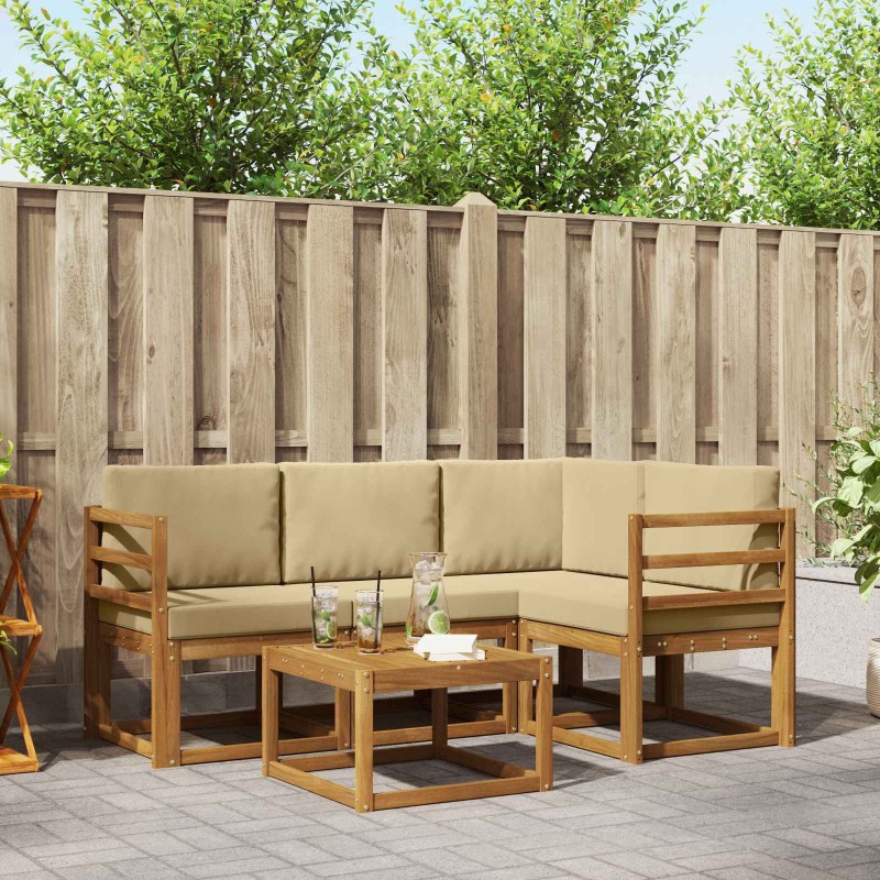 Ensemble de canapés d'extérieur 5 pcs Naturel et Beige 527259527259