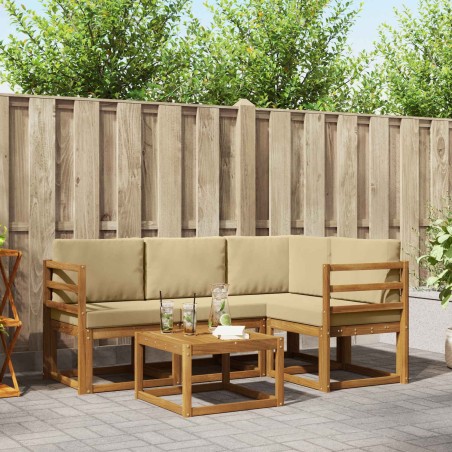 Ensemble de canapés d'extérieur 5 pcs Naturel et Beige 527259527259