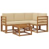 Ensemble de canapés d'extérieur 5 pcs Naturel et Beige 527259527259