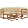 Ensemble de canapés d'extérieur 5 pcs Naturel et Beige 527259527259