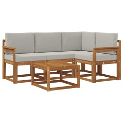 Ensemble de canapés d'extérieur 5 pcs Gris Naturel et Clair 527261527261