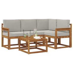 Ensemble de canapés d'extérieur 5 pcs Gris Naturel et Clair 527261527261