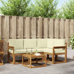 Ensemble de canapés d'extérieur 5 pcs Naturel et Crème 527262527262