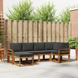 Ensemble de canapés d'extérieur 6 pcs Naturel et Anthracite 527264527264