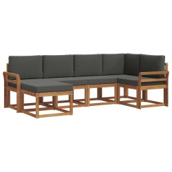 Ensemble de canapés d'extérieur 6 pcs Naturel et Anthracite 527264527264