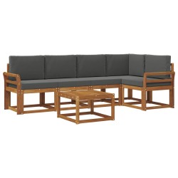 Ensemble de canapés d'extérieur 6 pcs Naturel et Anthracite 527268527268