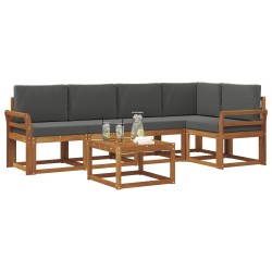 Ensemble de canapés d'extérieur 6 pcs Naturel et Anthracite 527268527268