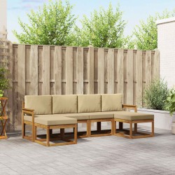 Ensemble de canapés d'extérieur 6 pcs Naturel et Beige 527270527270